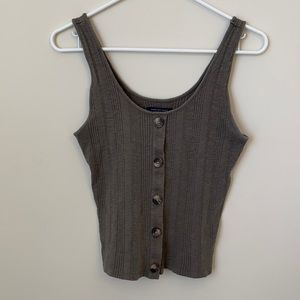 American Eagle Ribbed Button Down Tank Top